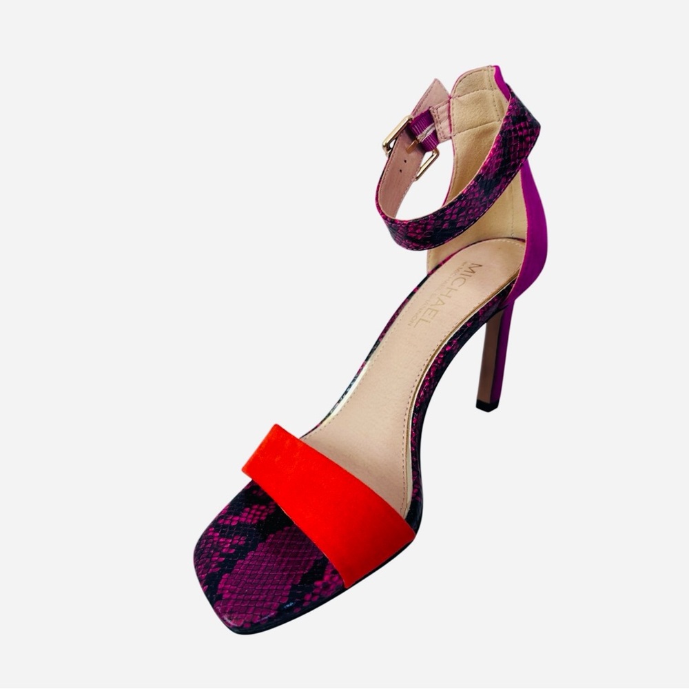 Michael Kors Pink Python and Orange Suede Ankle-S… - image 5